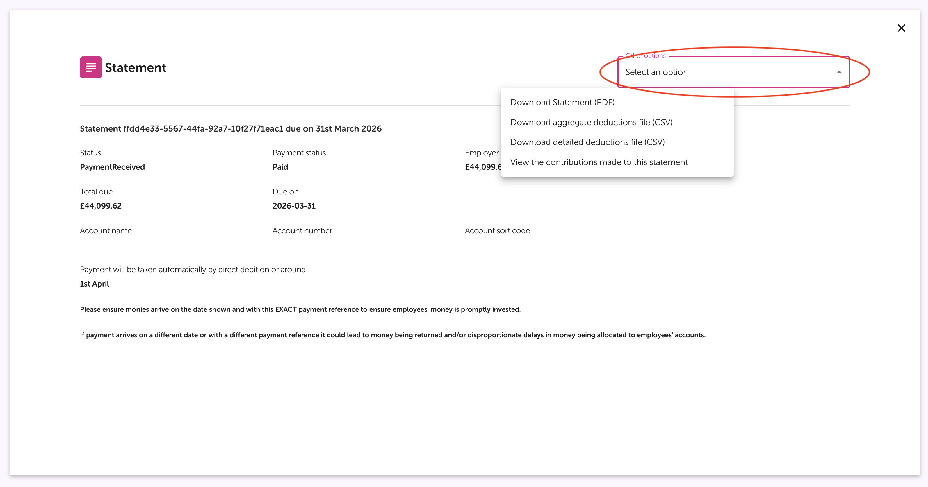 Review upload amounts
