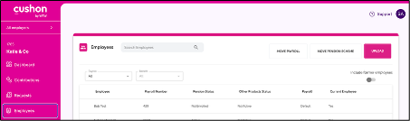 Screenshot of Employer Portal