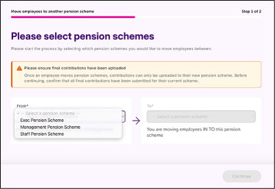 Screenshot of Employer Portal