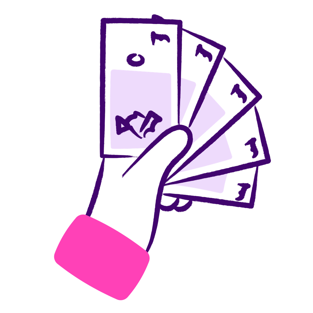 illustration of money in hand