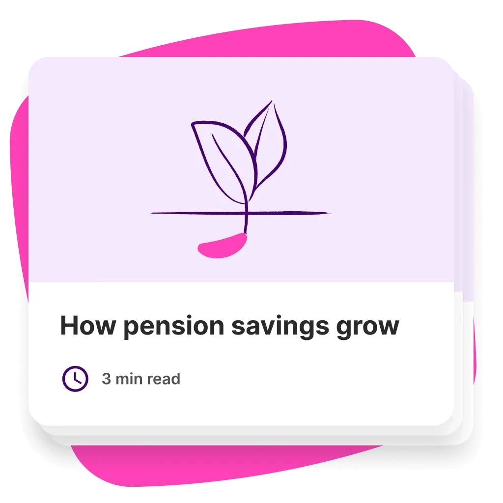 A card illustration showing seed growing
