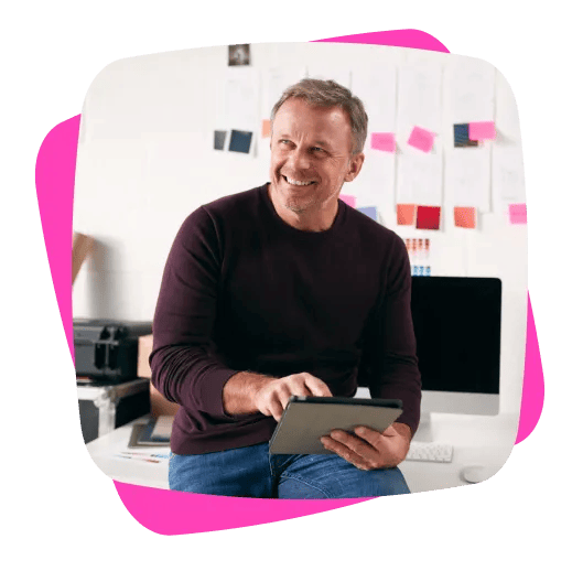 man on tablet