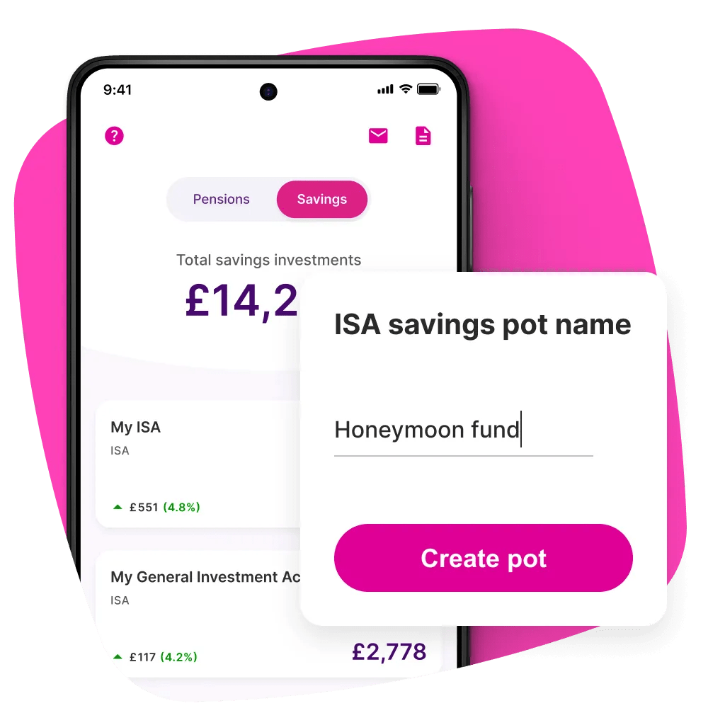 ISA savings pot name dialog