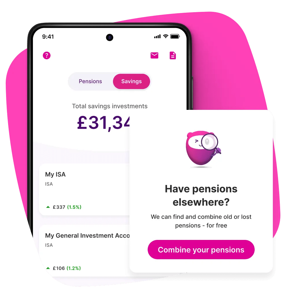 Compositions of transfer pension, savings and pension pots.