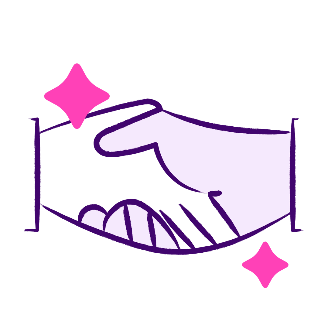 Illustration of two hands shaking in agreement