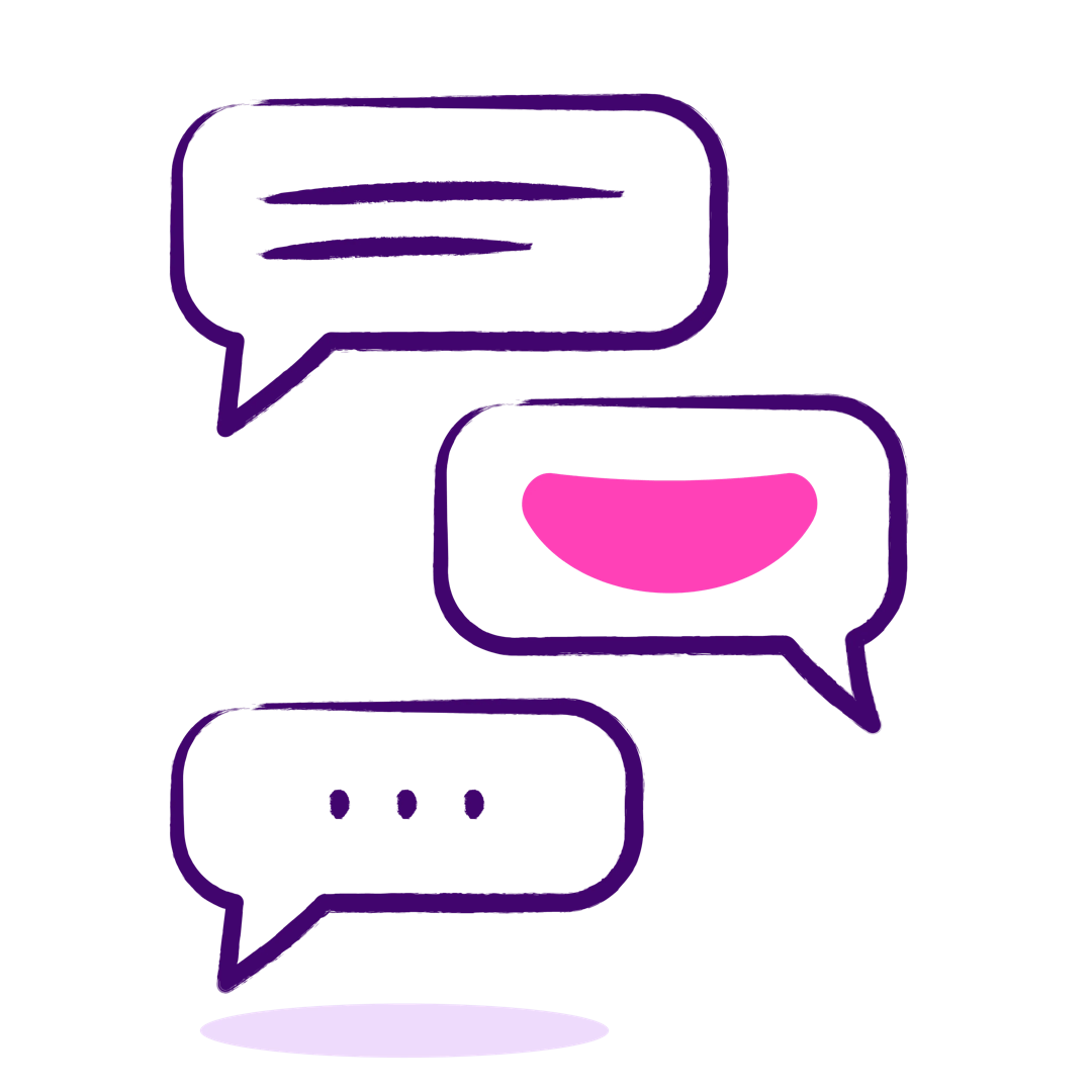 Illustration of a chat using speech bubbles
